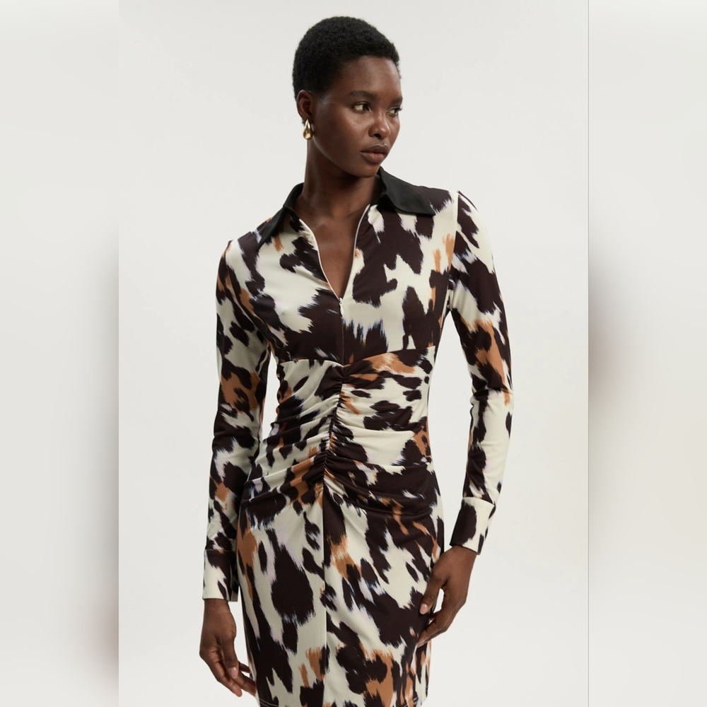 Karen Millen Long Sleeve Animal Print Dress